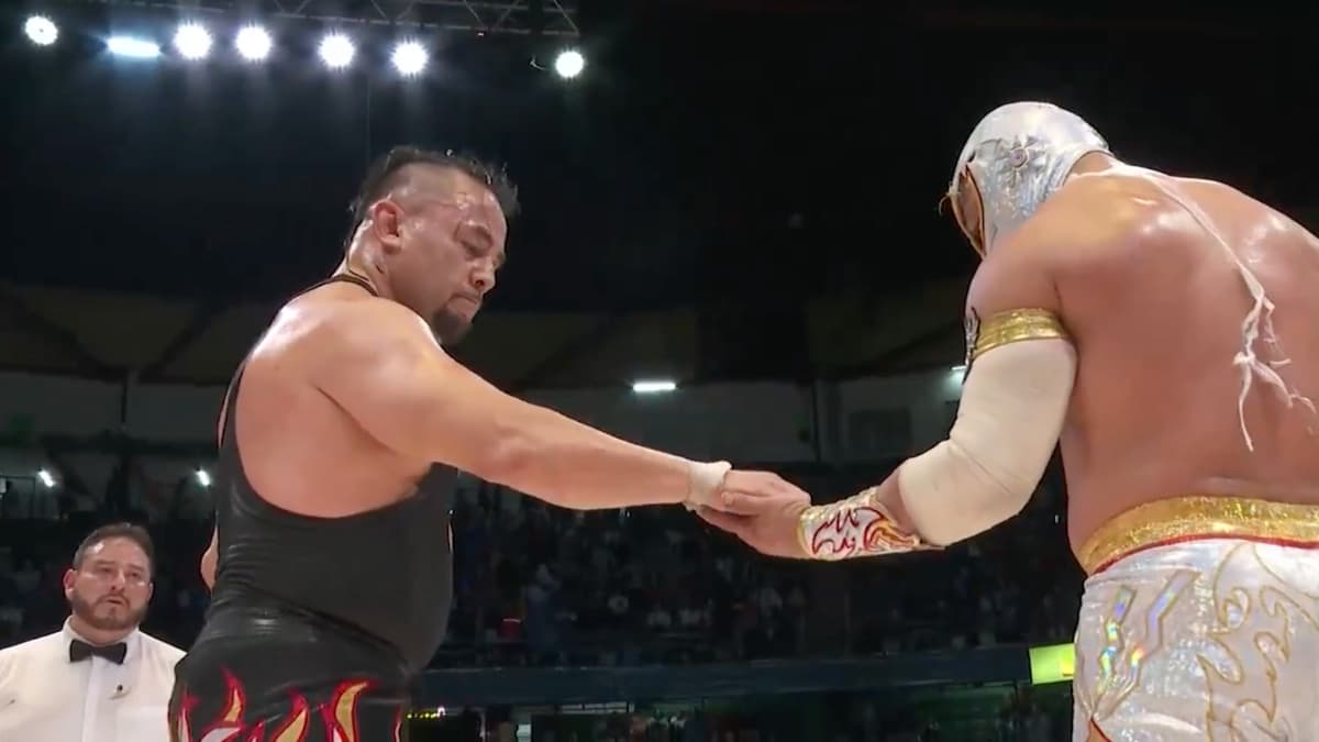Averno handing his hair to Mistico