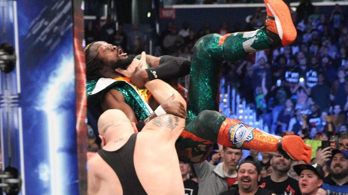 The Big Show hitting a Chokeslam to Kofi Kingston