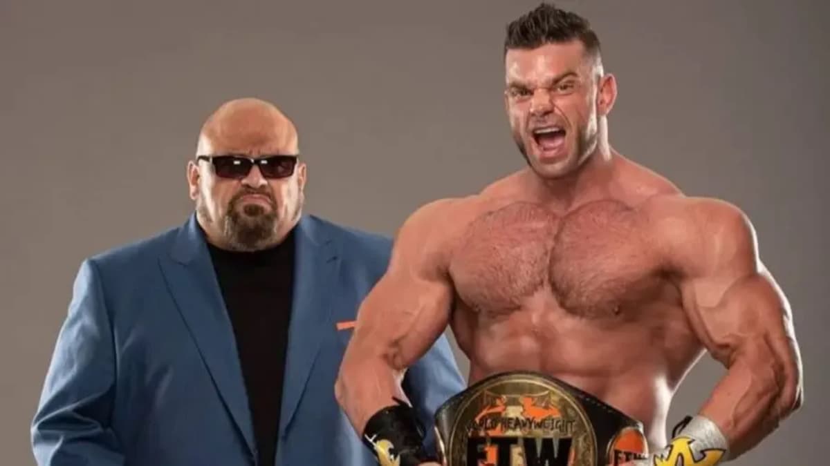 Brian Cage and Taz in an AEW photoshoot