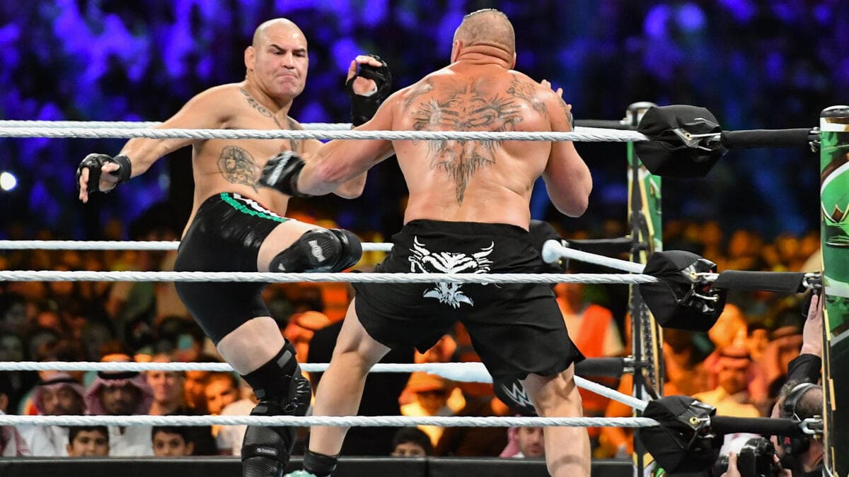 Cain Velasquez Brock Lesnar at Crown Jewel 2019