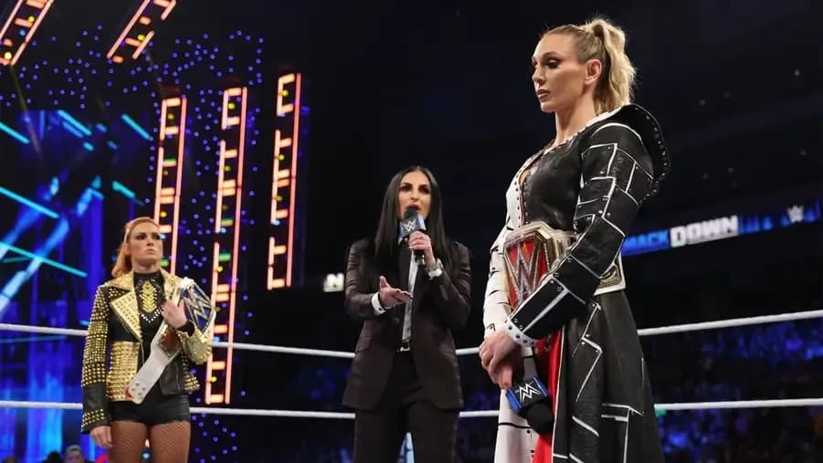 Charlotte Flair Becky Lynch looking unamused.jpg