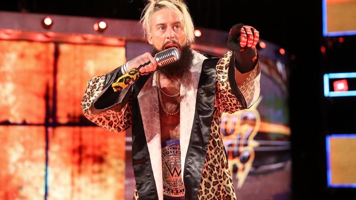 Enzo Amore in a leopard-print jacket at WWE Survivor Series 2017