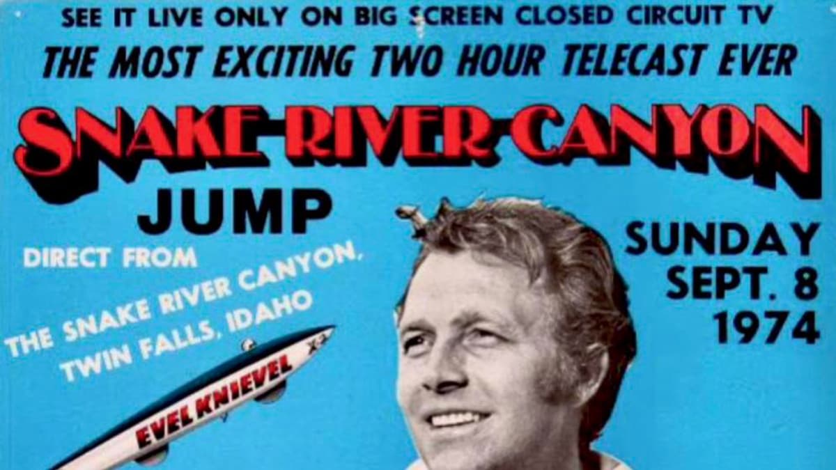 Poster for Evel Knievel's Snake River Canyon jump