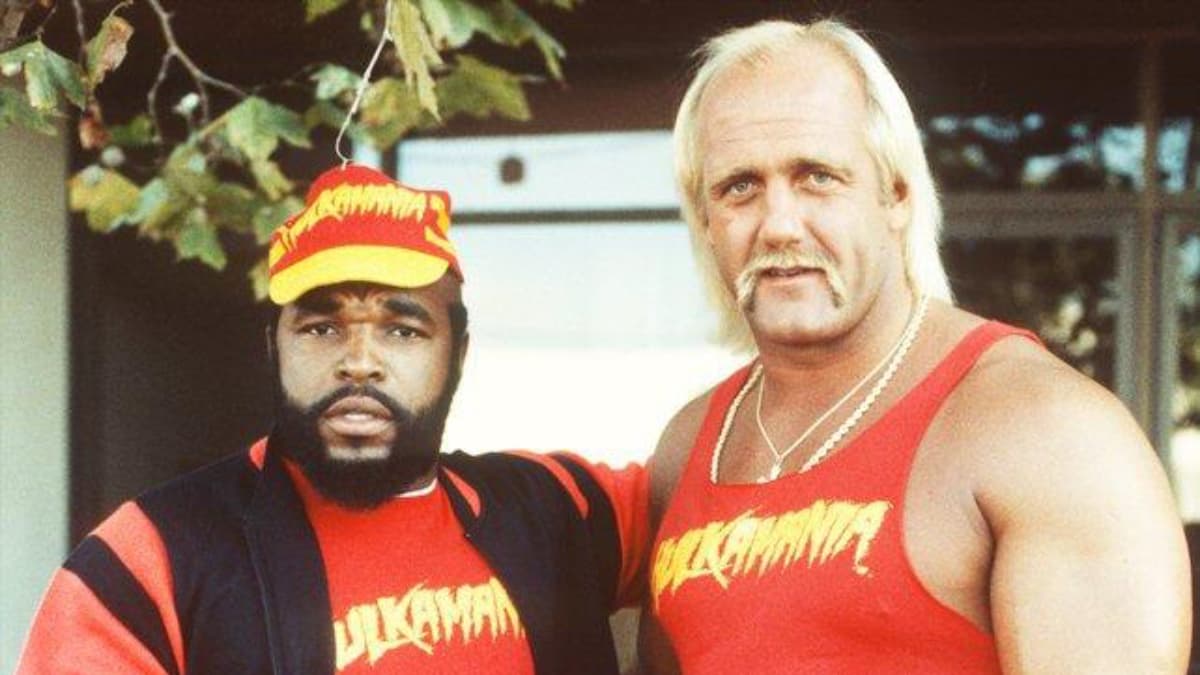 Hulk Hogan and Mr. T in 'Hulkamania' merchandise