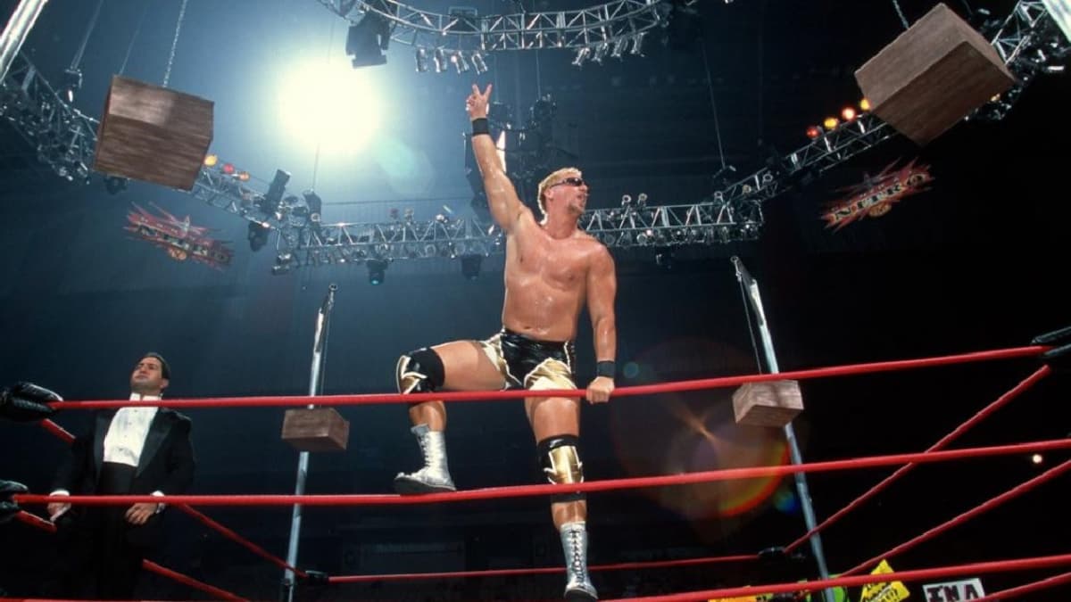 Jeff Jarrett in the ring for the WCW San Francisco 49ers Match