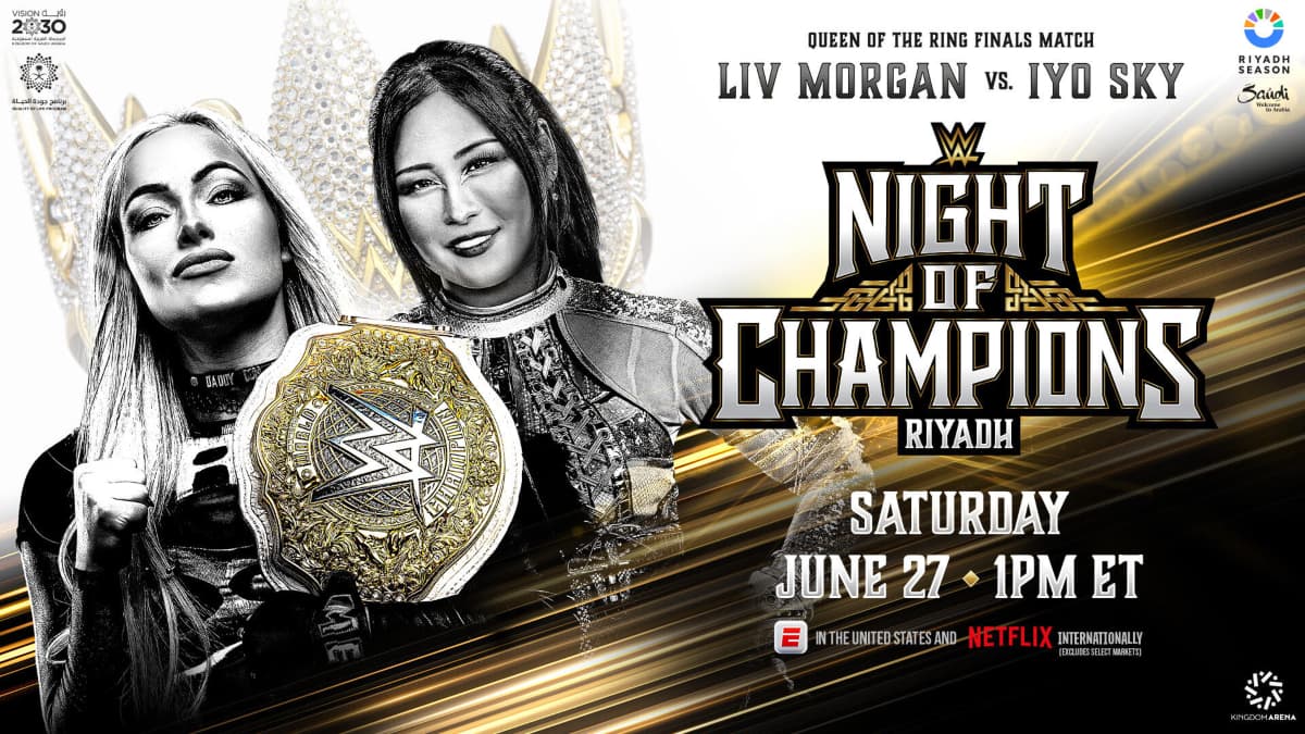 Liv Morgan vs. IYO SKY poster for WWE Night of Champions