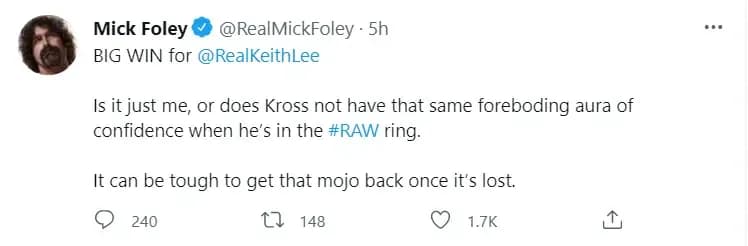 Mick foley karrion kross tweet wwe