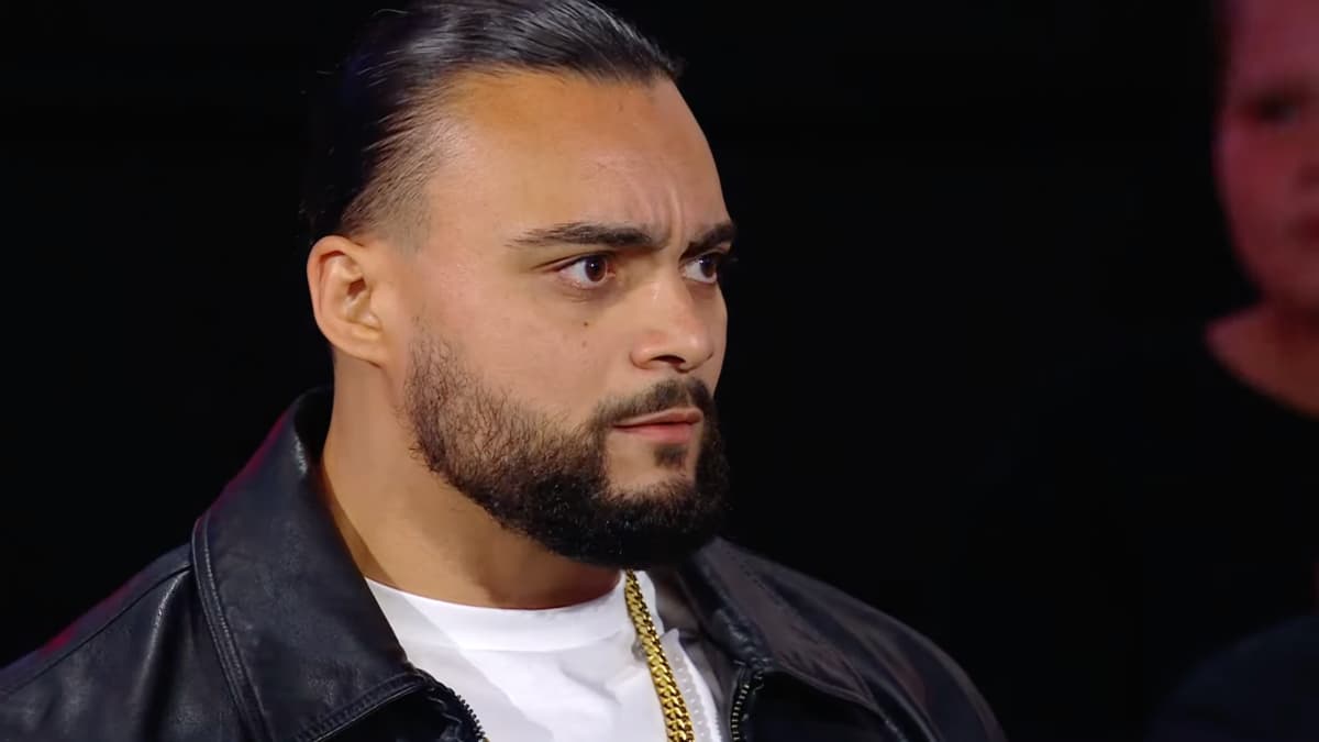 Mike Santana looking to the side on WWE NXT
