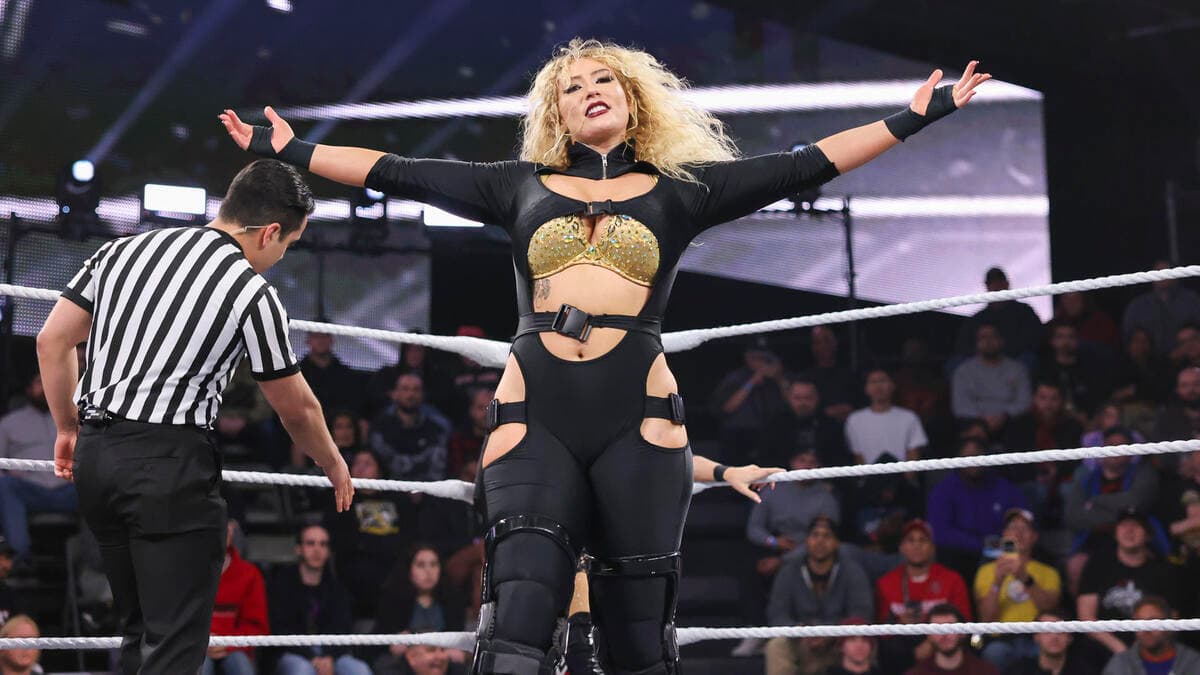 Nikkita Lyons taunting on December 2024 episode of WWE NXT