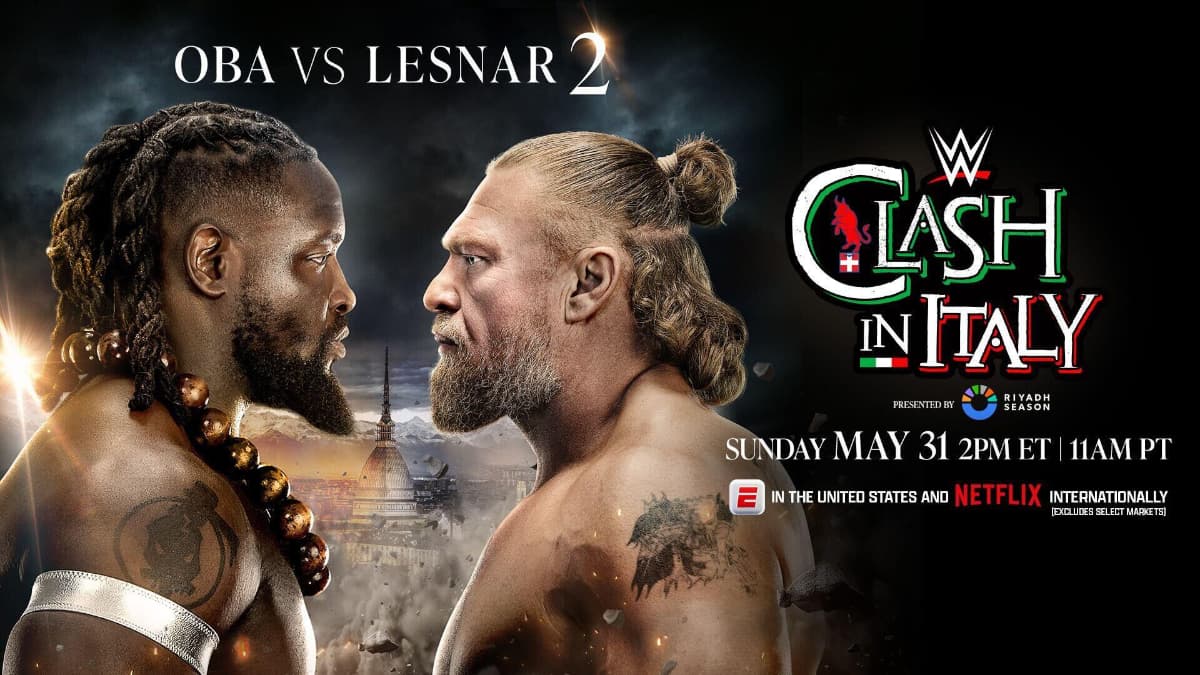 Graphic for Brock Lesnar vs. Oba Femi at WWE Clash In Italy