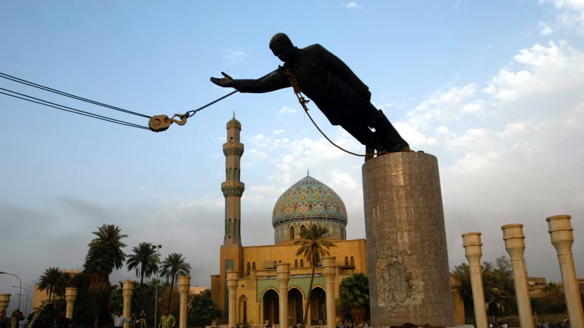 Saddam Hussein's status falling down in Baghdad