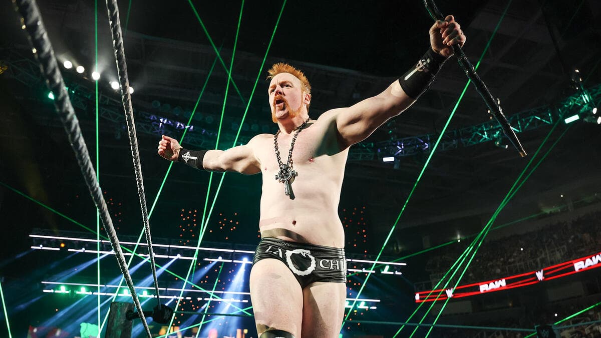 Sheamus posing on WWE Raw in January 2025