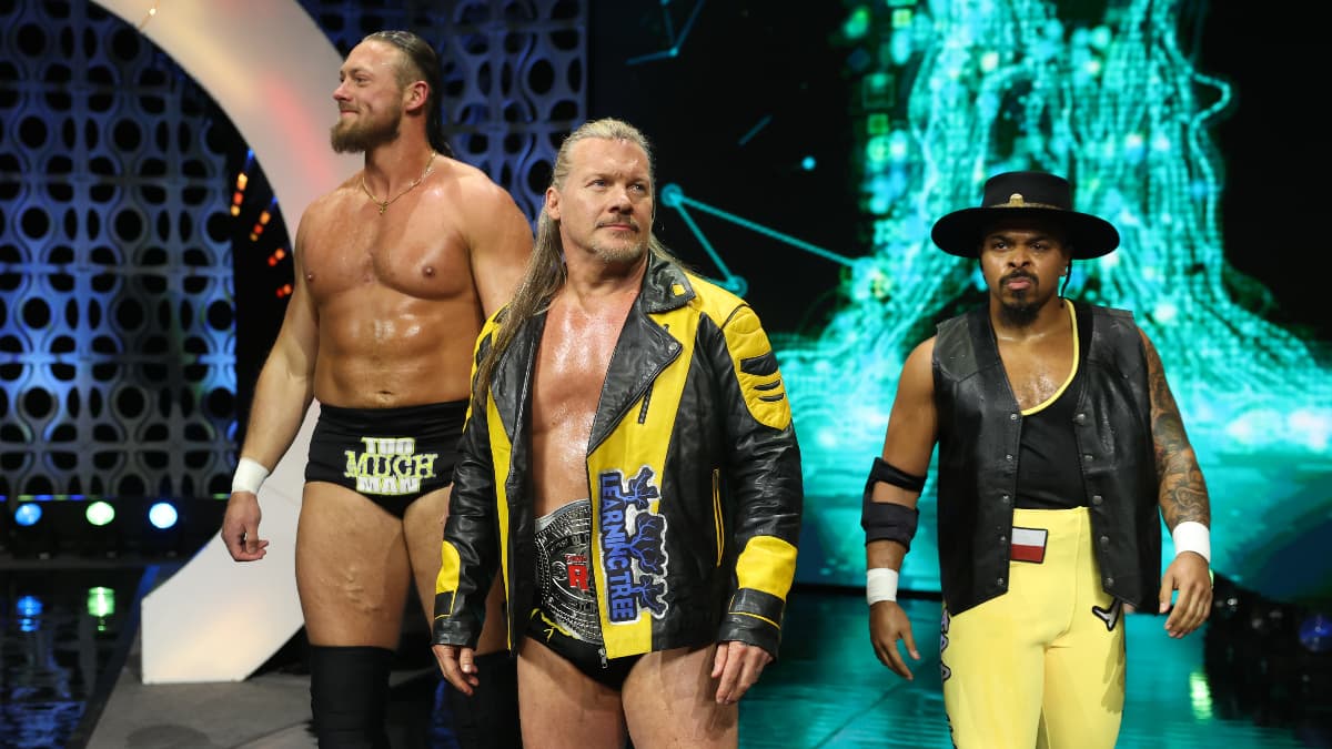 The Leaning Tree - Big Bill, Chris jericho, and Bryan Keith - on their way to an AEW wrestling match.