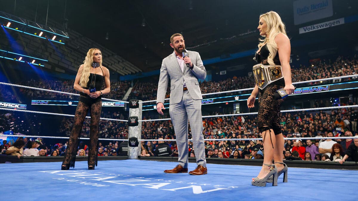 Tiffany Stratton Charlotte Flair SmackDown March 2025