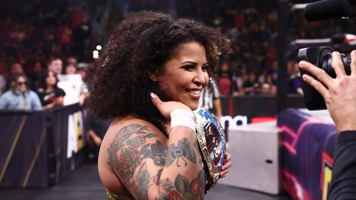 Willow Nightingale posing for a photo on AEW Collision 