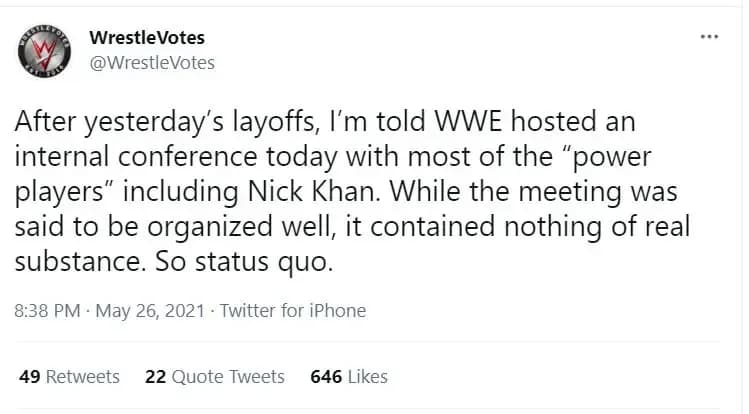 Wrestlevotes meeting tweet