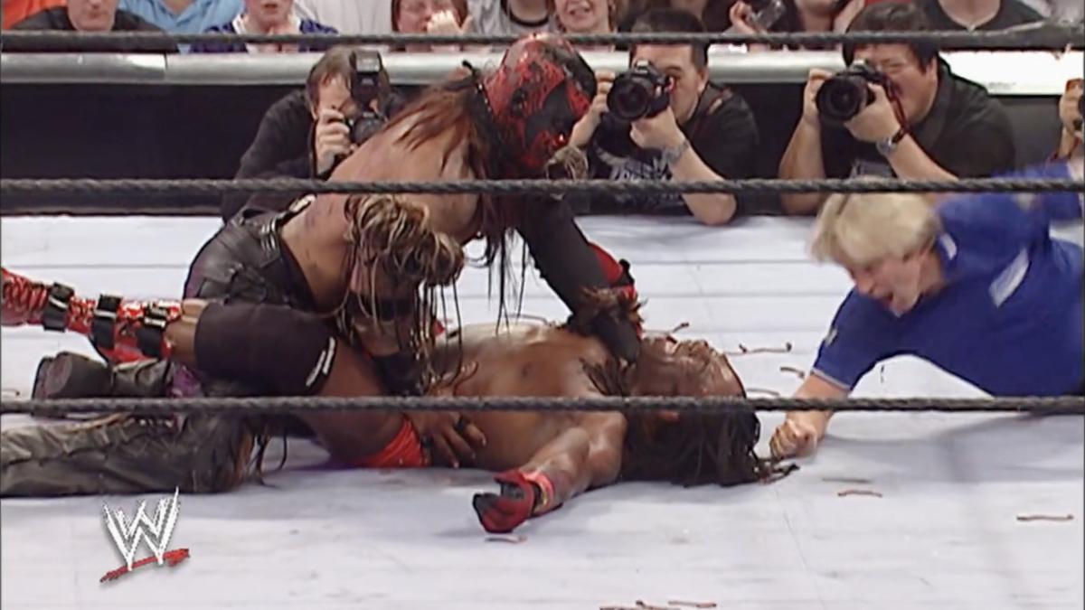 Boogeyman pinning Booker T at WWE WrestleMania 22
