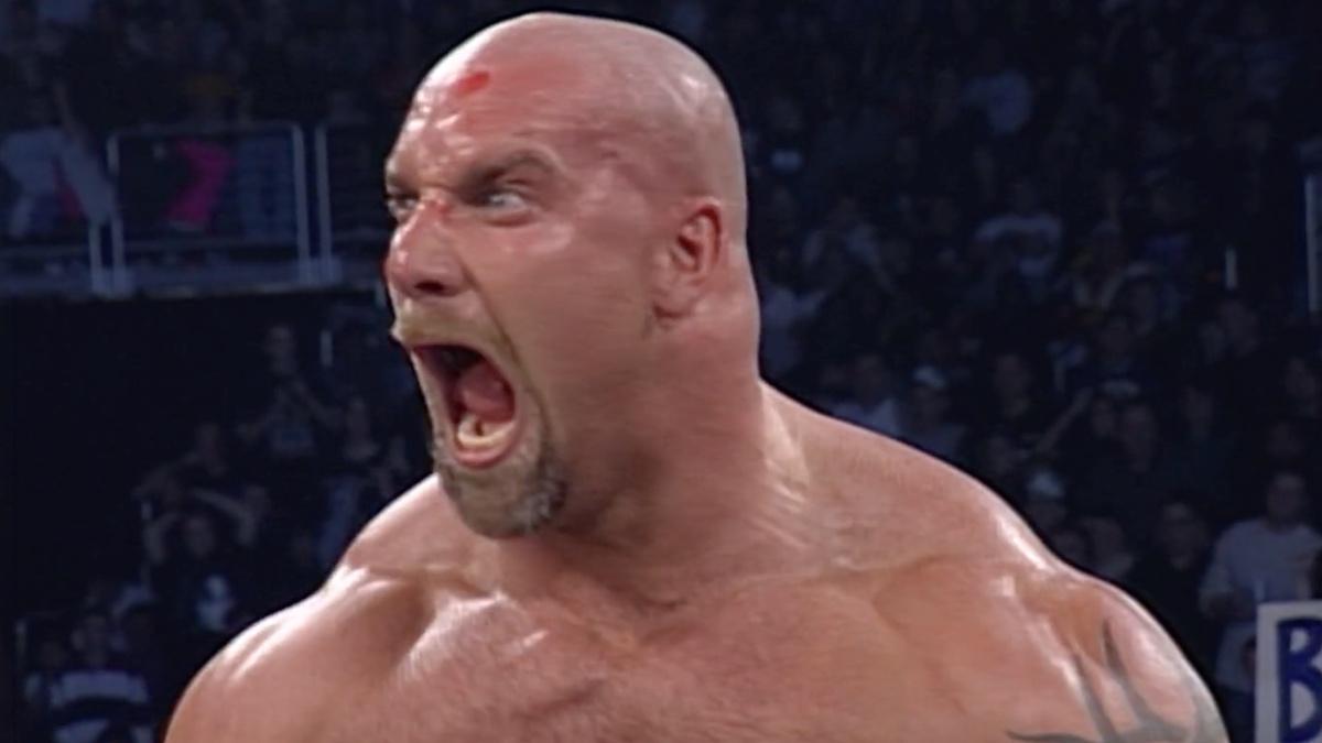 Goldberg screaming at WCW Starrcade 1997