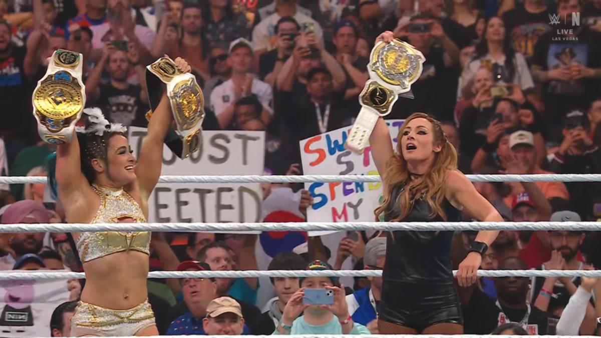 Becky Lynch and Lyra Valkyria at WWE WrestleMania 41