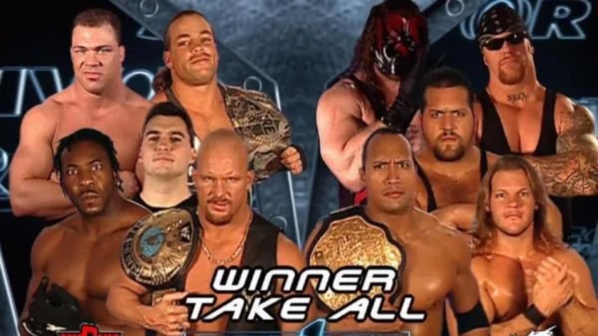 Team WWE vs. The Alliance graphic at Survivor Series 2001