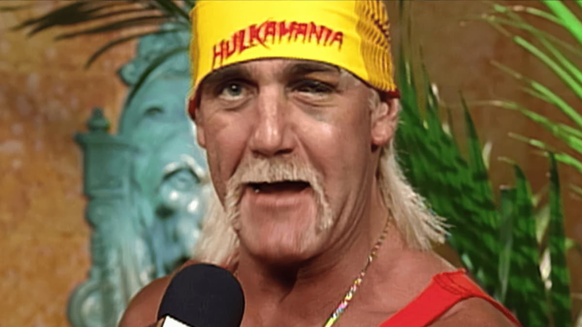 Hulk Hogan with a black eye at WWE WrestleMania IX