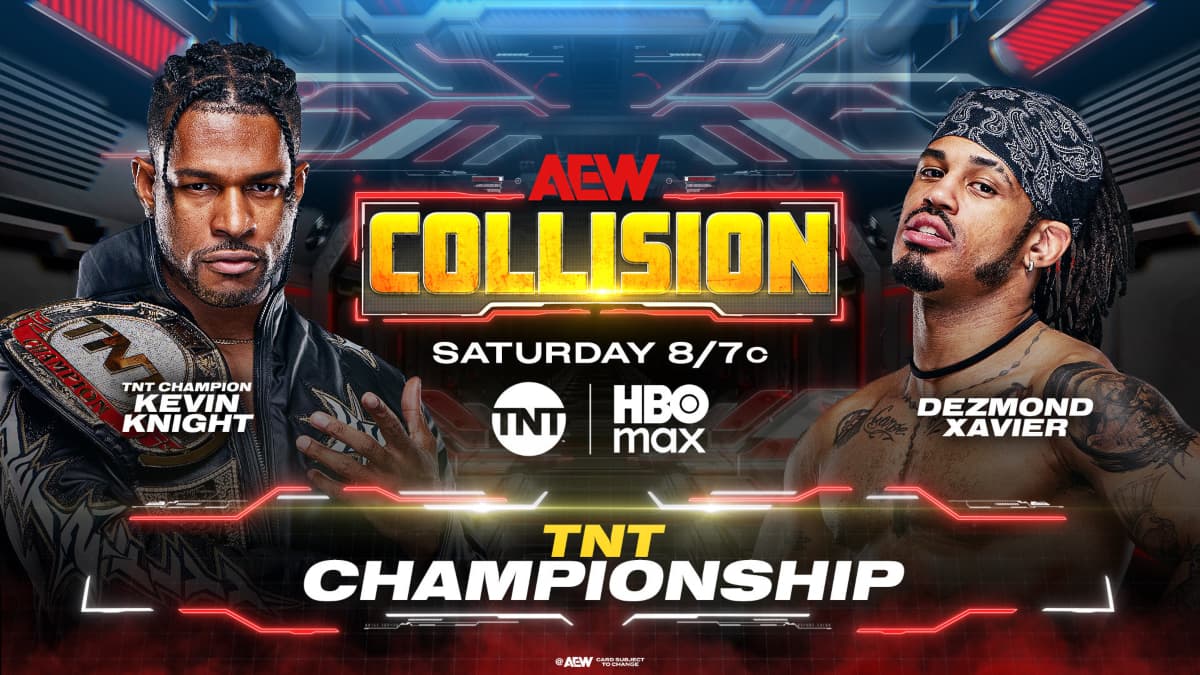Kevin Knight vs. Dezmond Xavier AEW Collision graphic
