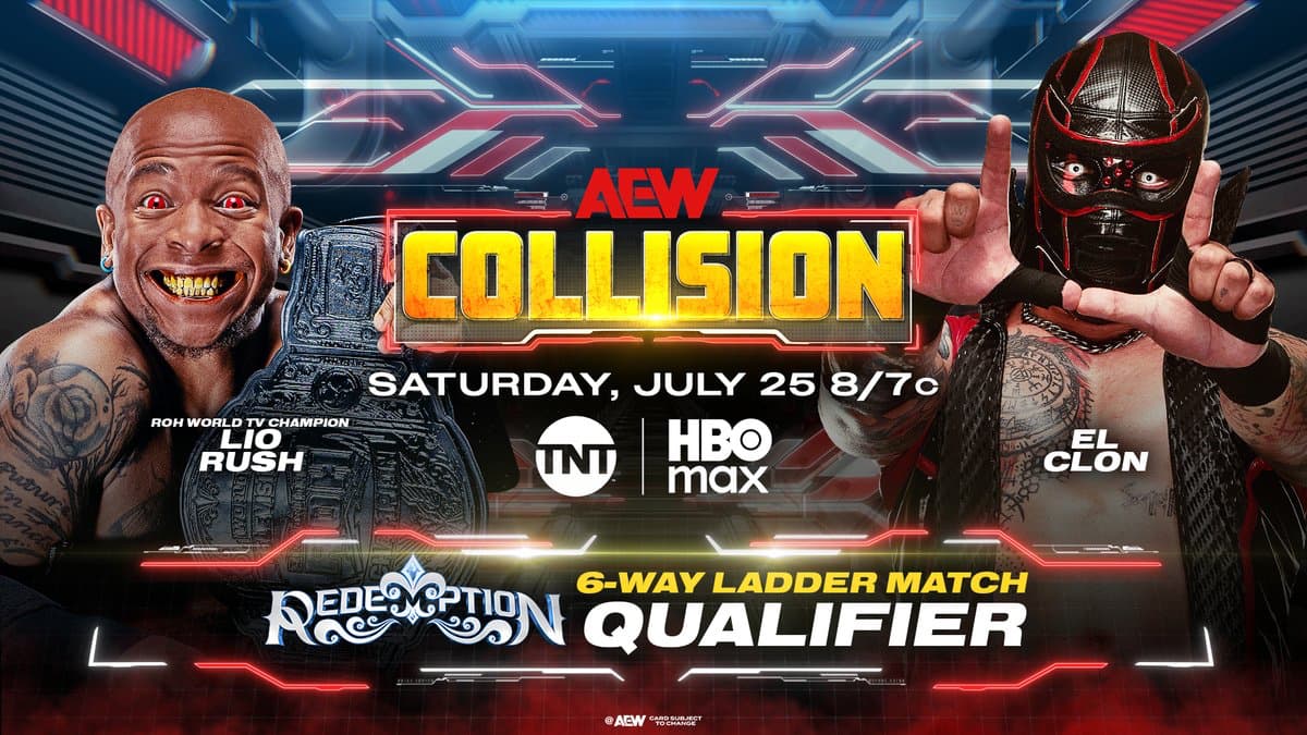 Lio Rush vs. El Clon AEW Collision graphic