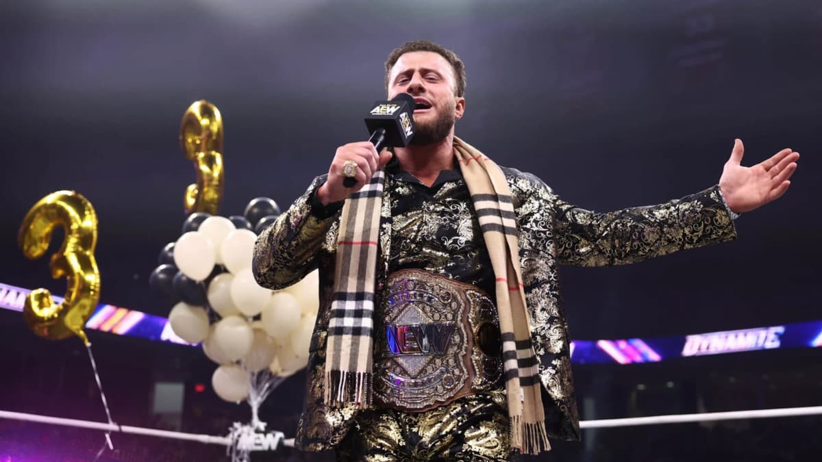 MJF celebrating his new AEW World Title win on May 2026 episode of Dynamite