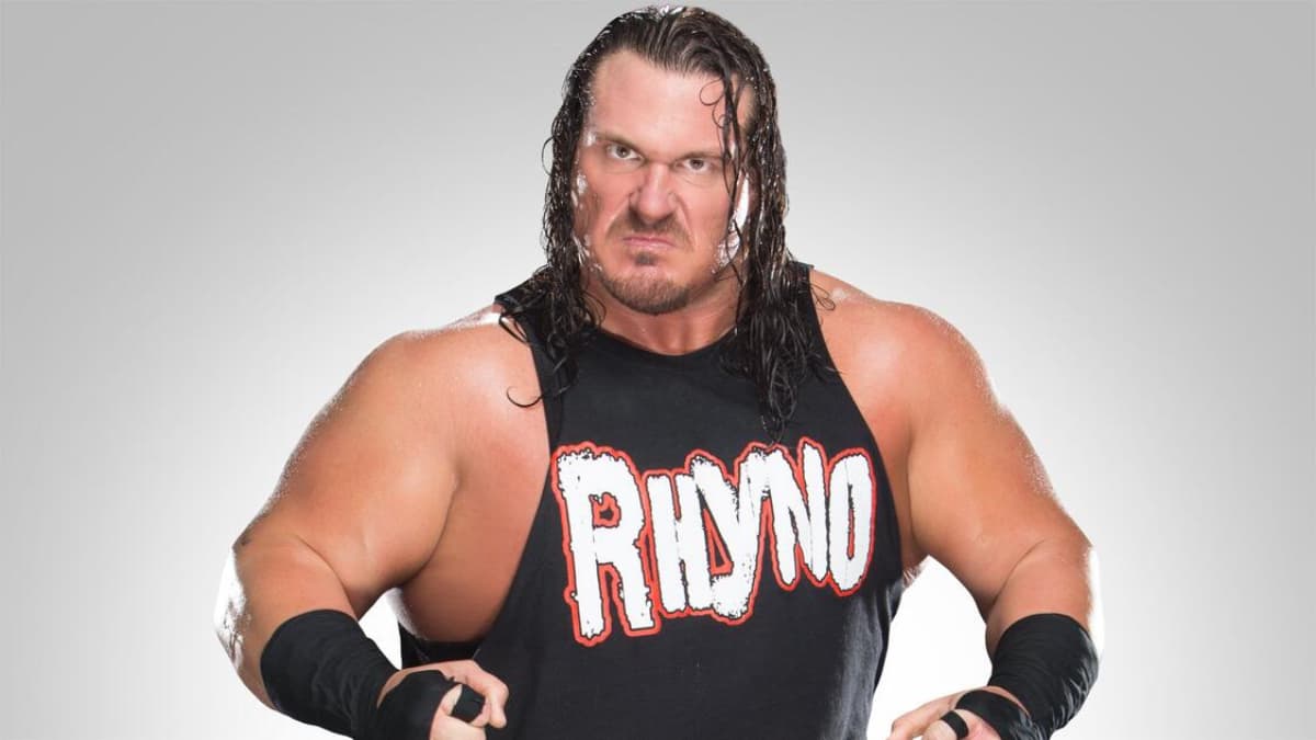 Rhyno posing for a WWE photoshoot