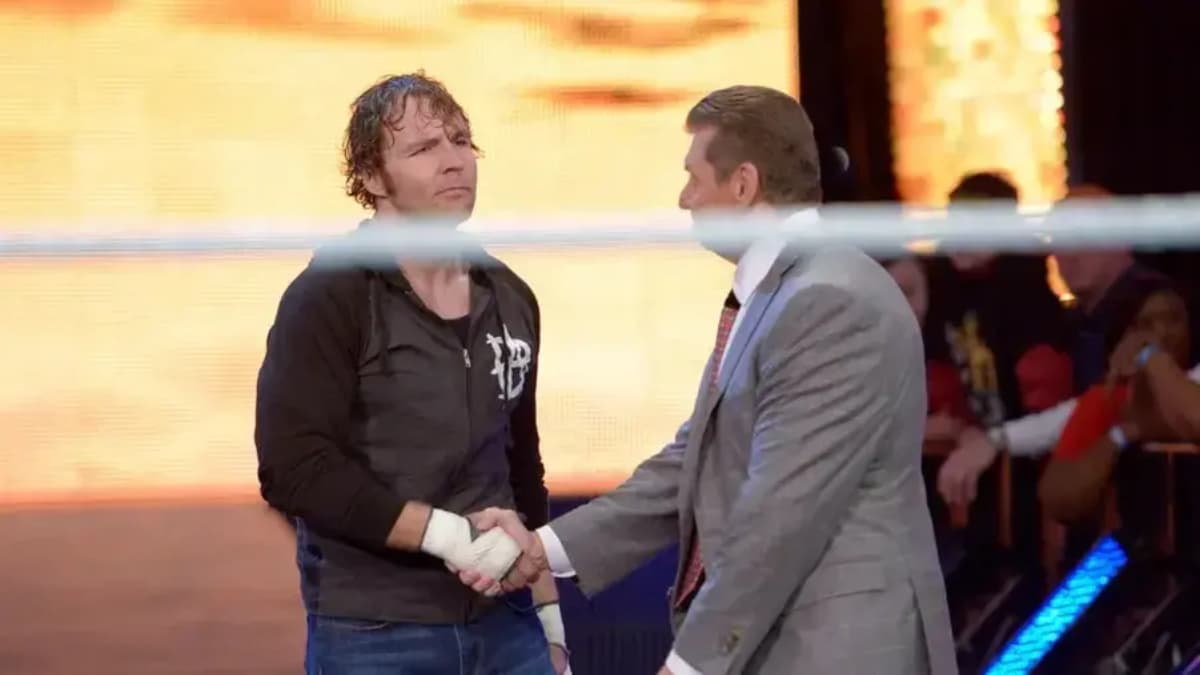 Vince McMahon and Dean Ambrose shanking hands