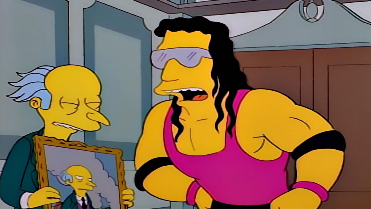 Bret Hart shouts at Mr. Burns on The Simpsons