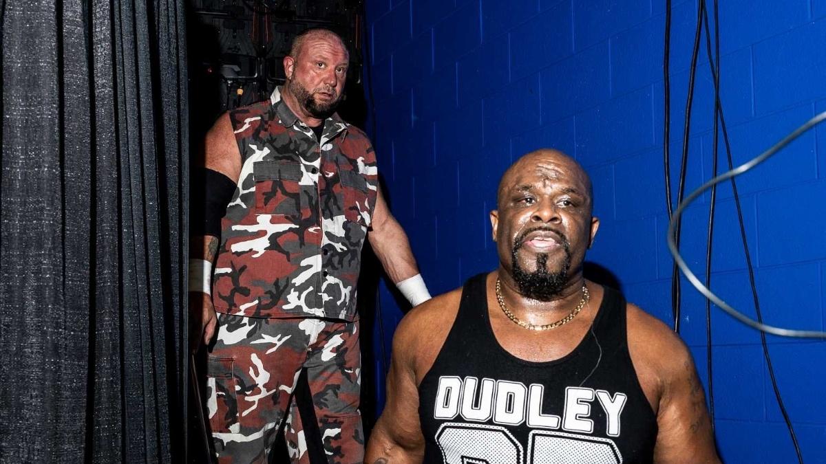 D-Von Dudley and Bubba Ray Dudley walking through the curtain at TNA Bound For Glory 2025