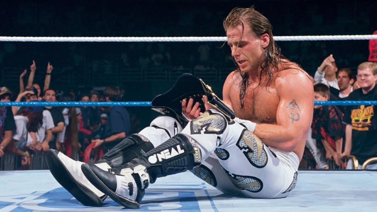 Shawn Michaels holding the Winged Eagle