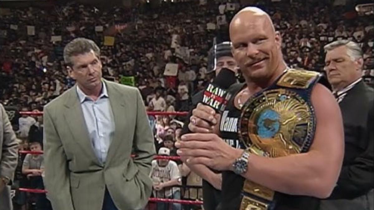 Steve Austin at WWE Raw after WrestleMania 14