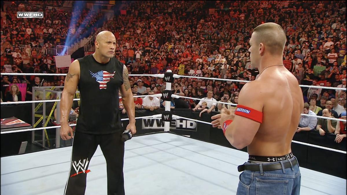The Rock and John Cena on Raw after WrestleMania 27